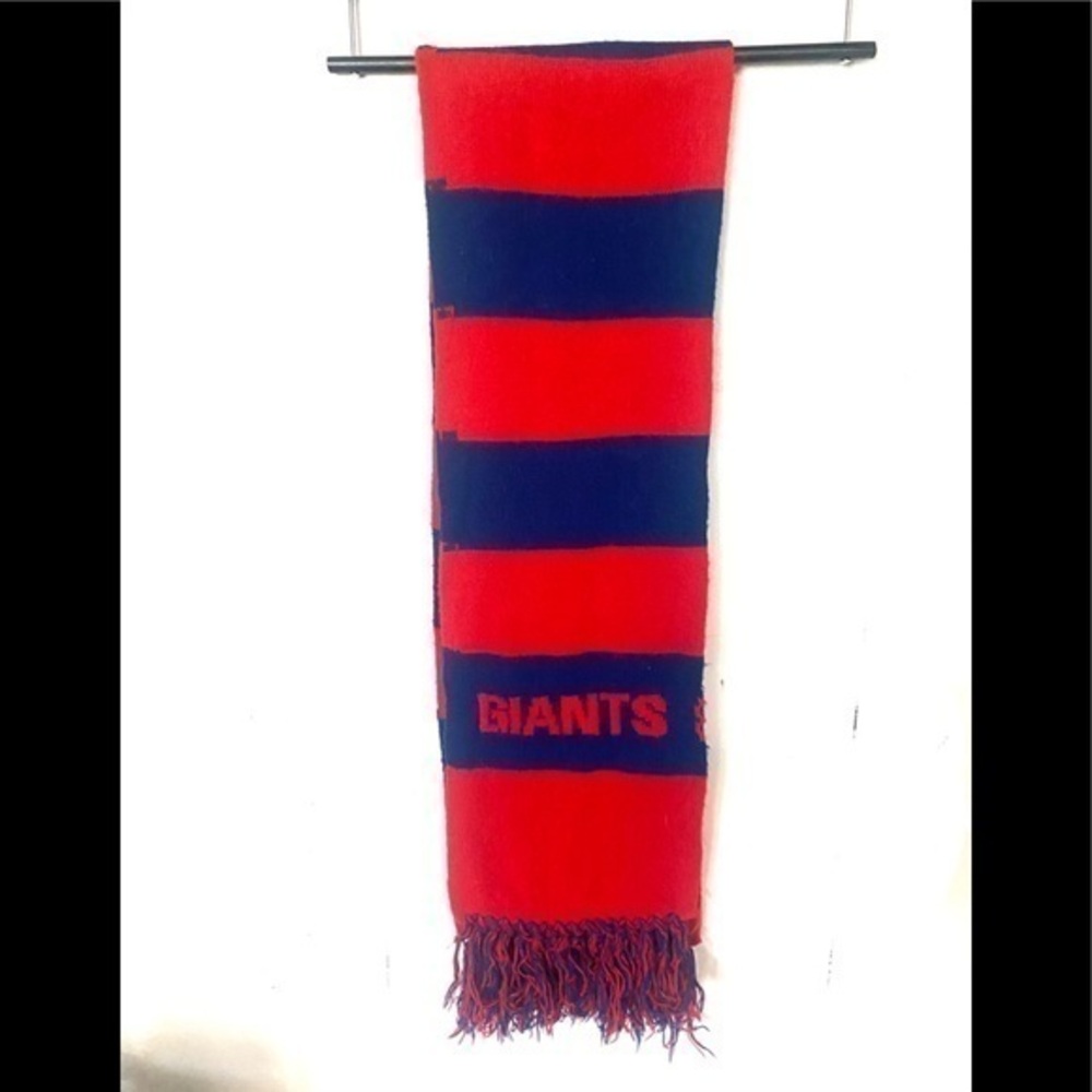 New York GIANTS red and blue scarf with fringe